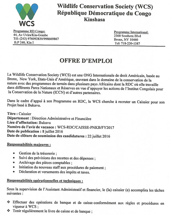 Offre d emploi caissiere