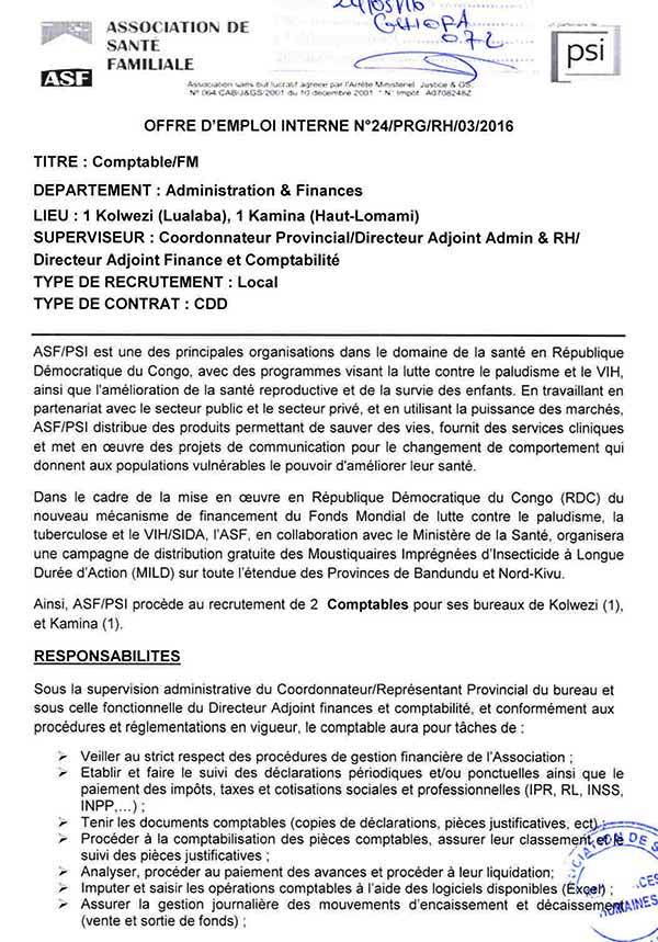 Offre d emploi comptable