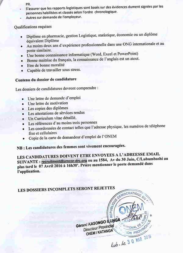 Offres d'emploi logisticien