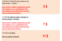 NETTOYAGE des chaises, fauteuils et canapés en tissus. divers