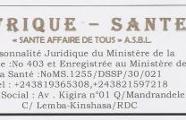 AFRIQUE SANTE ASBL RAPPORT ACTIVITES 2017 mediacongo
