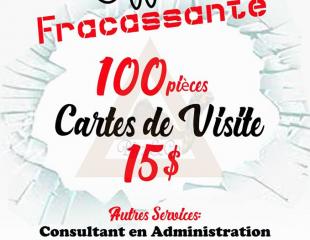 100 cartes de visite 15$