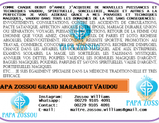 PAPA ZOSSOU GRAND MARABOUT SPIRITUEL SORCIER VAUDOU