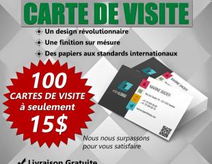 100 CARTES DE VISITE A 15$ LIVRAISON ADOMICILE