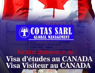 Facilités d'obtention de visa d'études au Canada et visa visiteur au Canada