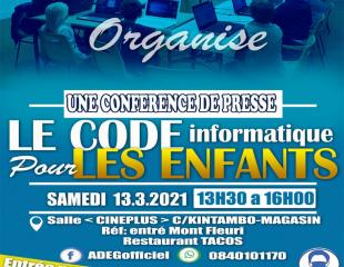INFORMATIQUE POUR LES ENFANTS SAMEDI 13 MARS 2021