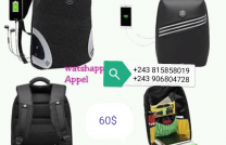 SAC À DOS ANTI-VOL INTELLIGENT    Les avantages et caractéristiques  1) Contient le Port USB  2) contient le Port Audio  3) Il est imperméable  4) Anti choc  5) Serrure CODE.  Il mediacongo