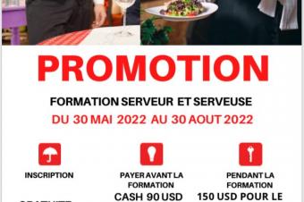 PROMOTION FORMATION HOTESSE ET SERVEUSE 