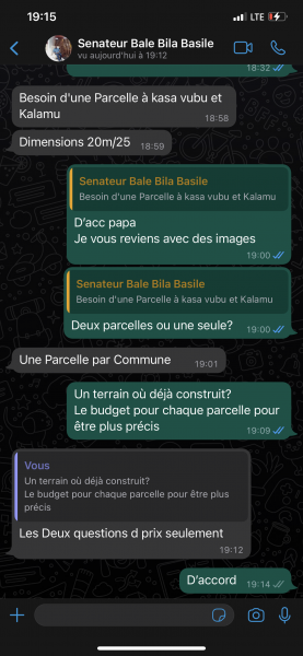 Vente parcelle dans la commune de ngiri ngiri sur macadam gambela avenue ingende mesure 2025 prix 450.000 une bonne emplacement