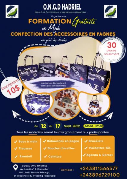 Formation gratuite sur la fabrication des accessoires de Mode en pagne