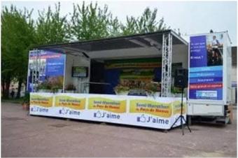 Camionpodium pour vos publicits shop et shows mobiles