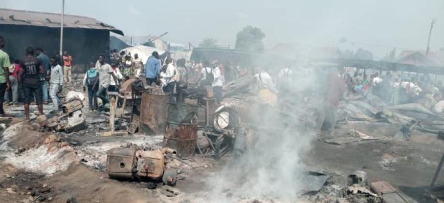 Nord-Kivu : plusieurs capitaux consumés dans un incendie au marché secondaire de Beni