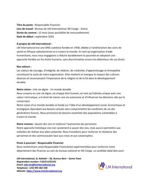 Responsable Financier