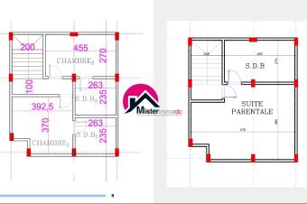 Vente des 2 villas identiques de 168 m disponibles sur 10 avec 3 CHS autonomes terrasse au rooftop 4 places de parking dans une concession aux alentours de Saut de Mouton 24.