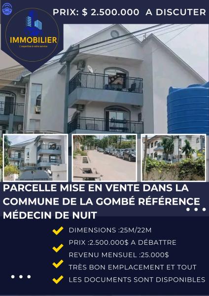 Parcelle  vendre  gombe