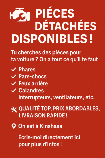 NOUS VENDONS DES PICES DE RECHANGE 
