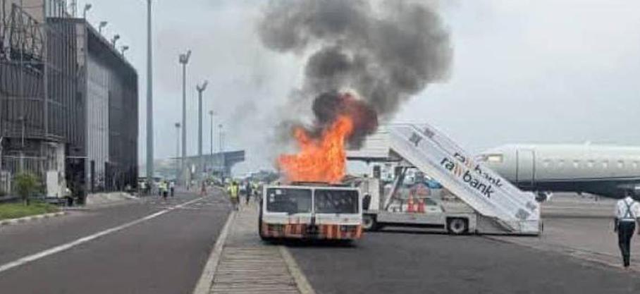 Kinshasa : incendie rapidement maîtrisé sur le tarmac de l’aéroport international de N’djili
