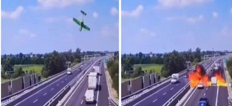 Un avion ultraléger fait un tête-à-queue et s’écrase sur une route, les deux passagers n’ont pas survécu