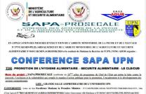 Conférence en milieu universitaire UPN, Initiée dans le cadre de l'exécution des Arrêtés Ministériels de l'Agriculture et Sécurité Alimentaire et Pêche et Élevage, PROJET SAPA PROS mediacongo