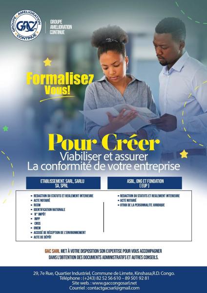 Viabiliser et assurer la conformit de votre entreprise en R.D. Congo 