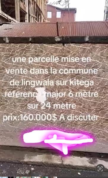 Opportunit  ne pas manquer   Parcelle idalement situe dans la commune de Lingwala avenue Kitega