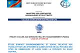 EIES relative aux travaux pour les systèmes d’alimentation en eau potable des Cites de Dimbelenge et Lwiza dans la province du Kasaï Central