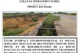 Page de garde de l'EIES des travaux de reconstruction du Pont Mfusu et de réhabilitation de la Route d'accès au Centre d'Enfouissement Technique de Mpasa dans la ville province de Kinshasa