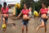 Enceinte et en talons hauts, cette femme jongle mieux que beaucoup de footballeurs (vidéo)