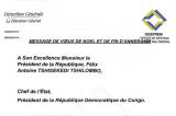 OGEFREM : Message de Vœux de Noël et de Fin d’Année 2025 à son Excellence Monsieur le Président de la République, Félix Antoine TSHISEKEDI TSHILOMBO