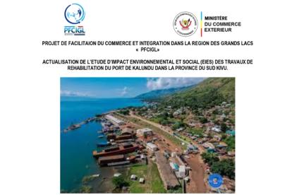 Infos congo - Actualités Congo - -Rapport provisoire de l’actualisation de l’Etude d’Impact Environnemental et Social (EIES) des travaux de réhabilitation du port...