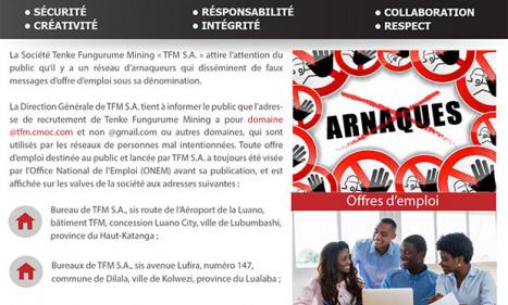 Infos congo - Actualités Congo - -TFM : ALERTE Sur Les fausses offres d’emploi