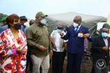 Félix Tshisekedi visite Kibati, zone affectée par la coulée de la lave du Nyiragongo