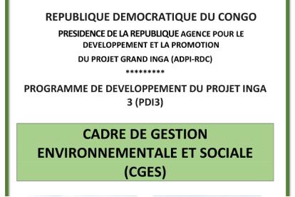 Infos congo - Actualités Congo - -Rapport provisoire de Cadre de Gestion Environnementale et Sociale (CGES)