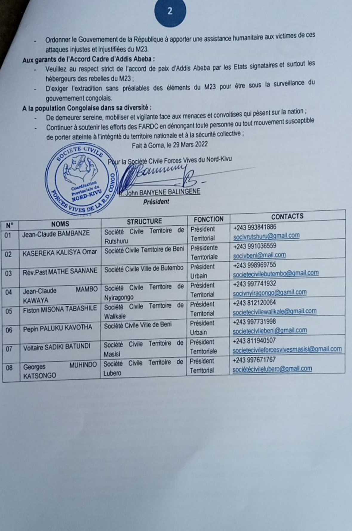 REVENONS A L'ETAT DE SIEGE, OU EN EST-IL, OU EN SOMMES-NOUS AU NORD-KIVU ET EN ITURI ? PAS D'EFFET POSITIF VISIBLE, DISENT DES OBSERVATEURS ATTENTIFS ! Nord_kivu_societe_civile_2