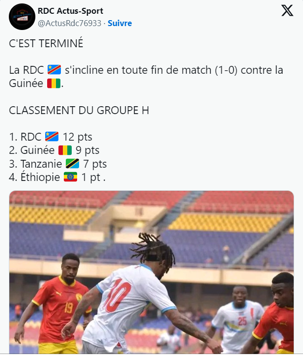 Stat Can Rdc CAN 2025 (Q): la Guinée fait chuter la RDC