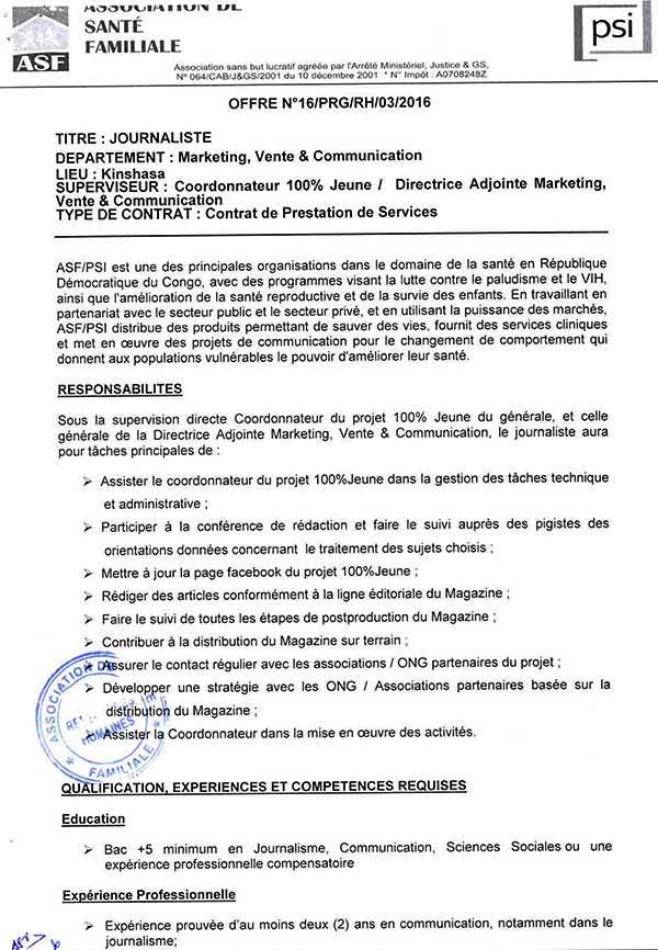 Featured image of post Www mediacongo net Offre D emploi