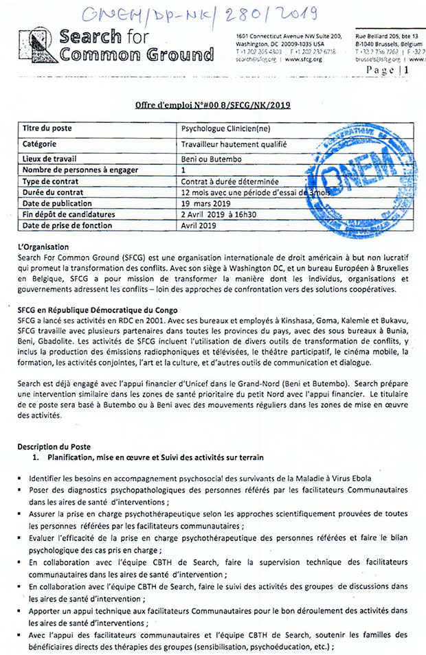 Mediacongo Net Offre D Emploi Psychologue Clinicien Ne