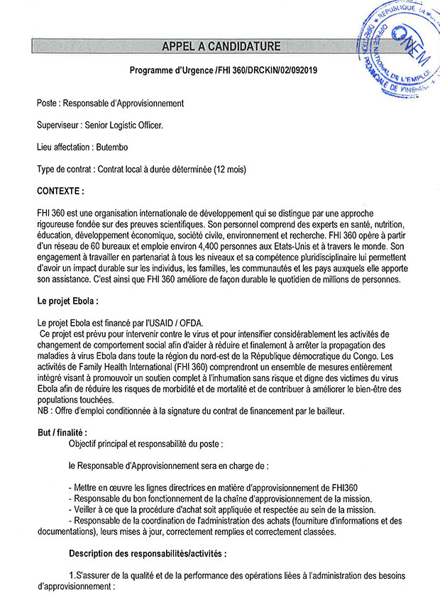 Responsable d'Approvisionnement