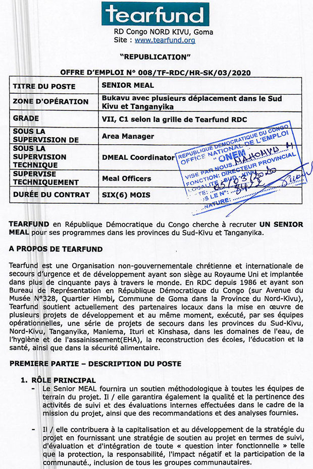 Featured image of post Mediacongo Offre D emploi 2020