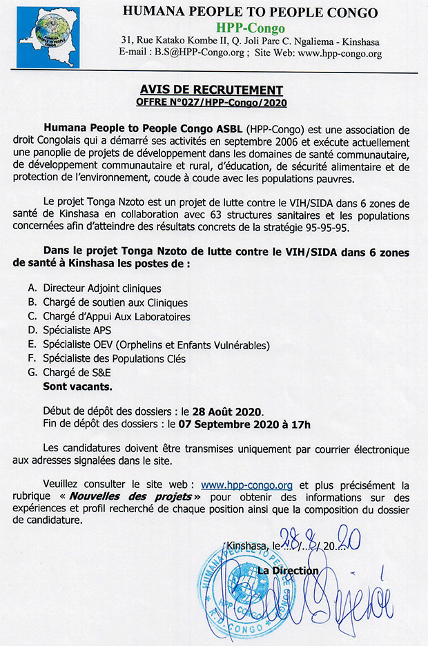 Mediacongo Net Offre D Emploi Plusieurs Postes 7