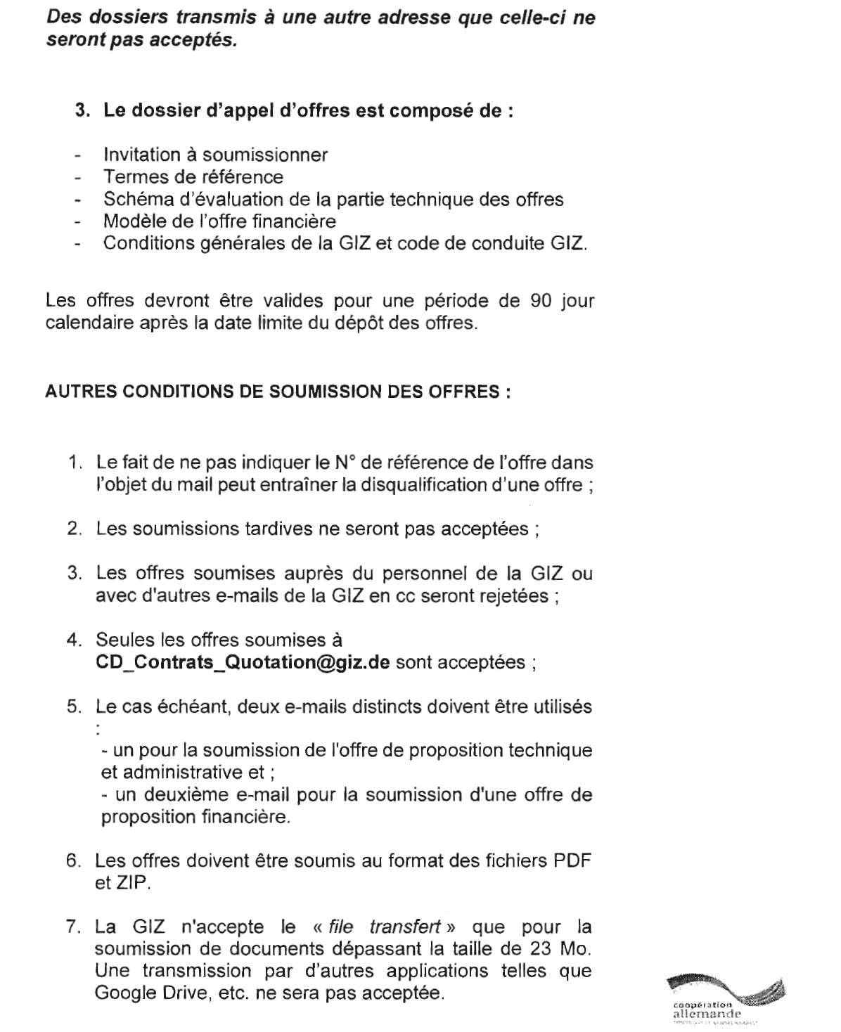 Offre d'emploi d’experts pour dispenser les