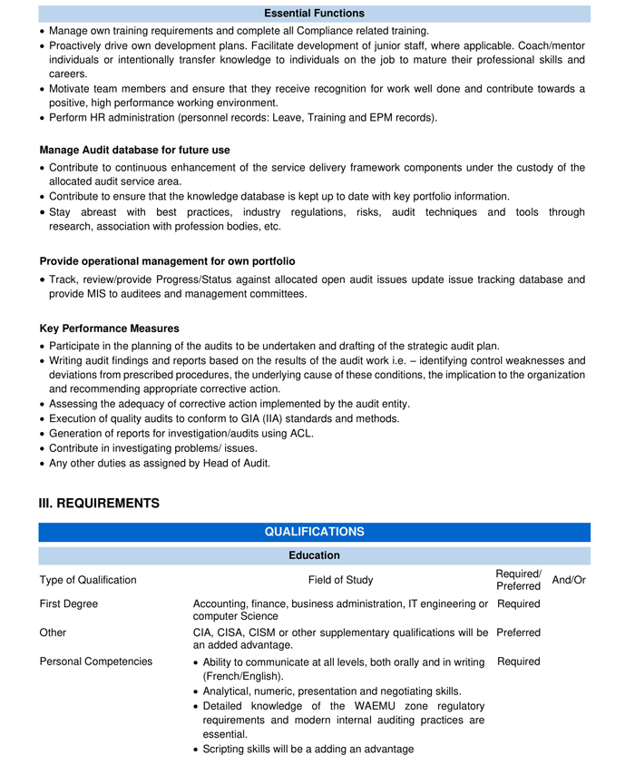 mediacongo.net - Offre d'emploi - Manager, Internal Audit