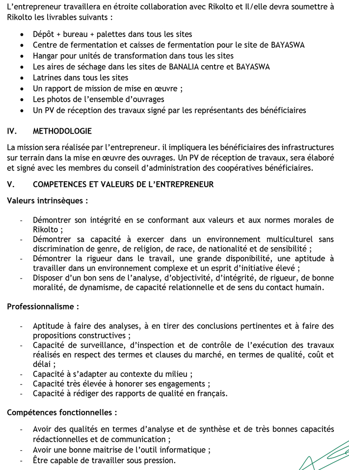 mediacongo.net - Offre d'emploi - Entrepreneur pour la construction des ...